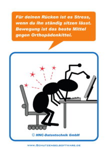 HNC-Datentechnik | Ameisen-Comics zum Arbeitsschutz | Motiv Bildschirmarbeit