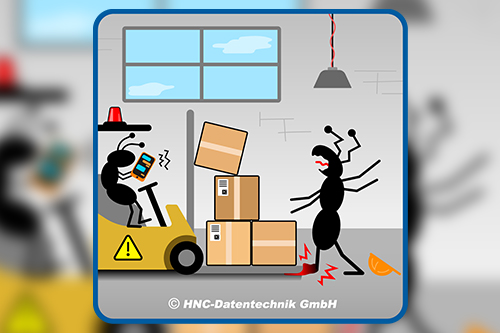 HNC-Datentechnik | Ameisen-Comics zum Arbeitsschutz | Motiv Stapler