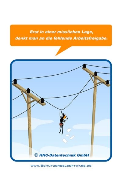 HNC-Datentechnik | Ameisen-Comics zum Arbeitsschutz | Motiv Arbeitsfreigabe