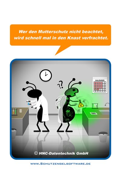 HNC-Datentechnik | Ameisen-Comics zum Arbeitsschutz | Motiv Mutterschutz